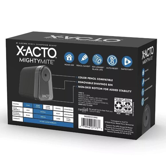 X-ACTO Mighty Mite Electric Pencil Sharpener Colored Pencil 757673 NEW - Picture 2 of 10